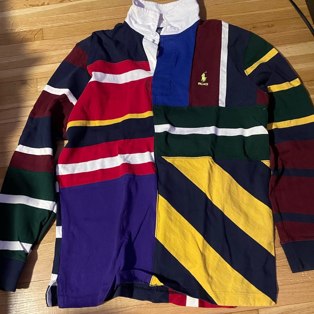 Polo Ralph Lauren x Palace Pieced Rugby Shirt Multi Color. Size Medium.